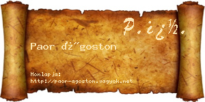 Paor Ágoston névjegykártya